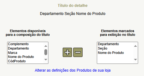 estrutura da URL das páginas de produtos na loja virtual